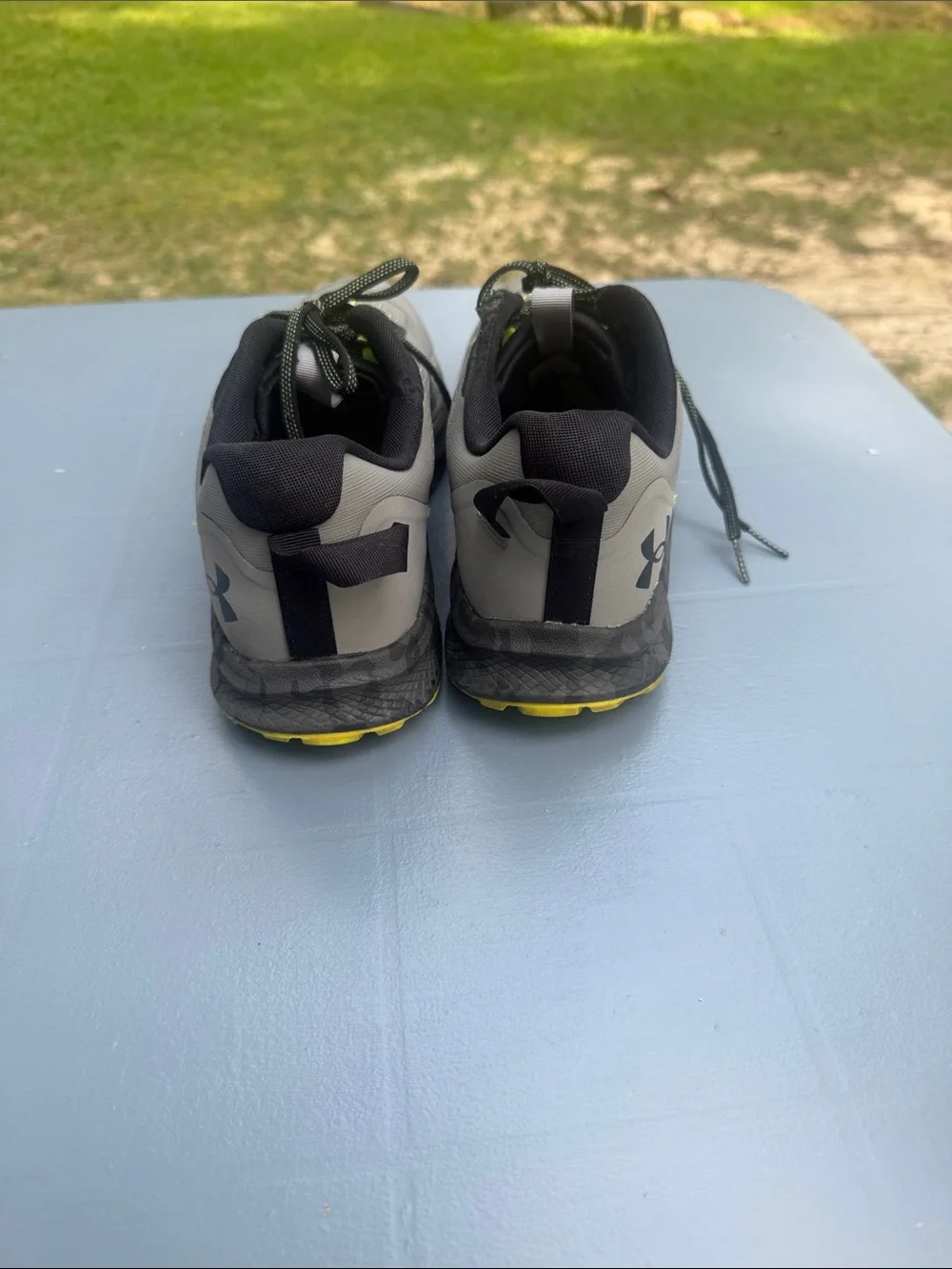 Under Armour Grey with Neon Yellow Accent Men's Running Sneakers